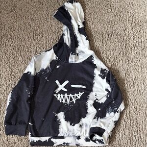 Kids Black and White Graphic Hoodie